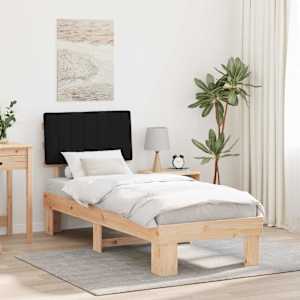 Posteljni okvir z oblazinjenim vzglavjem Črna 80 x 200 cm
