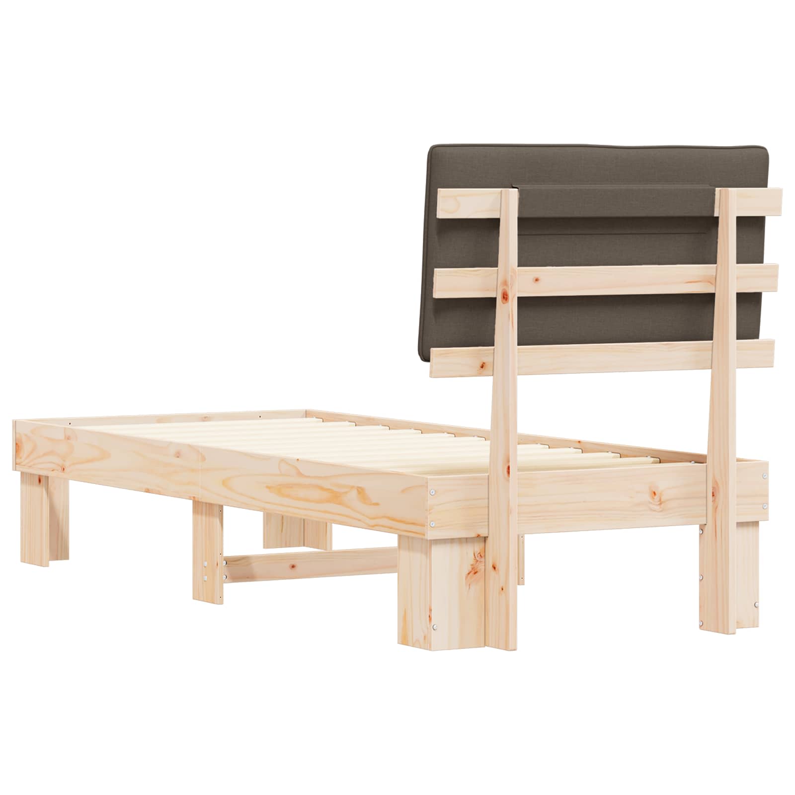 Voodiraam Pehme Peatoega Pruunikashall 80 x 200 cm Tahke mänd 7 Kõik vajalik sinu aeda ja koju! Voodiraam Pehme Peatoega Pruunikashall 80 x 200 cm Tahke mänd - Image 7