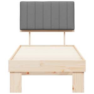 Rám postele s čalouněným čelem s čelo Světle šedá 75 x 190 cm - obrázek 5