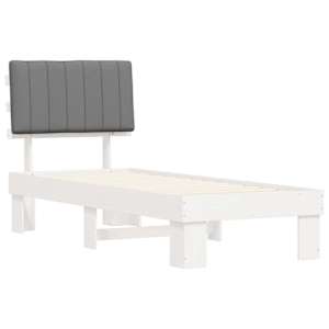 Rám postele s čalouněným čelem s čelo Světle šedá 75 x 190 cm - obrázek 4