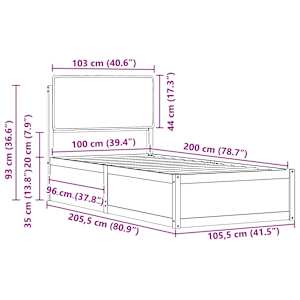 Rám postele s čalouněným čelem s čelo Světle šedá 100 x 200 cm - obrázek 11