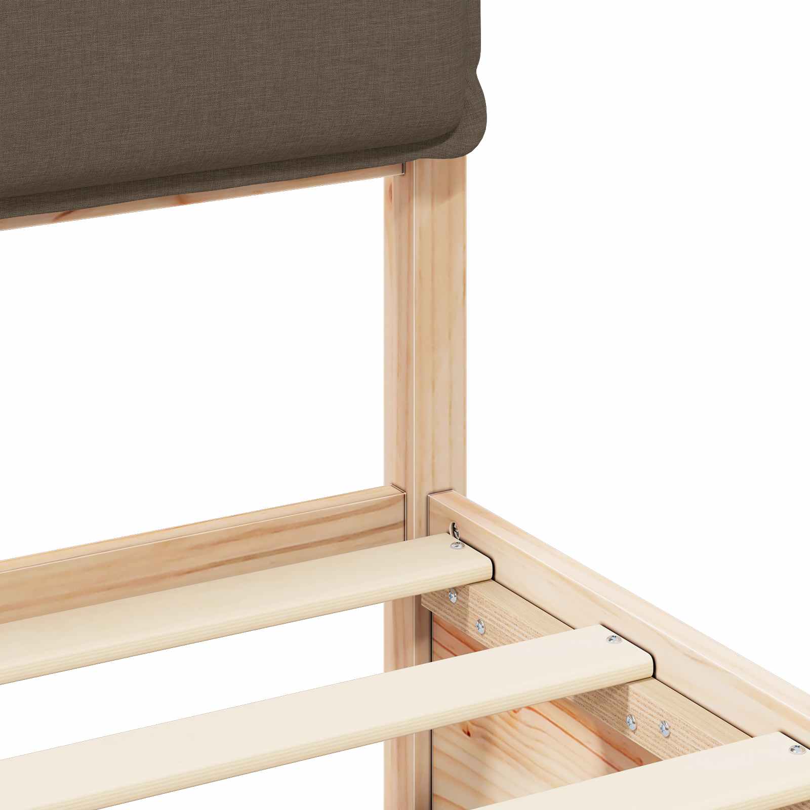 Voodiraam Pehme Peatoega Pruunikashall 100 x 200 cm Tahke mänd 8 Kõik vajalik sinu aeda ja koju! Voodiraam Pehme Peatoega Pruunikashall 100 x 200 cm Tahke mänd - Image 8