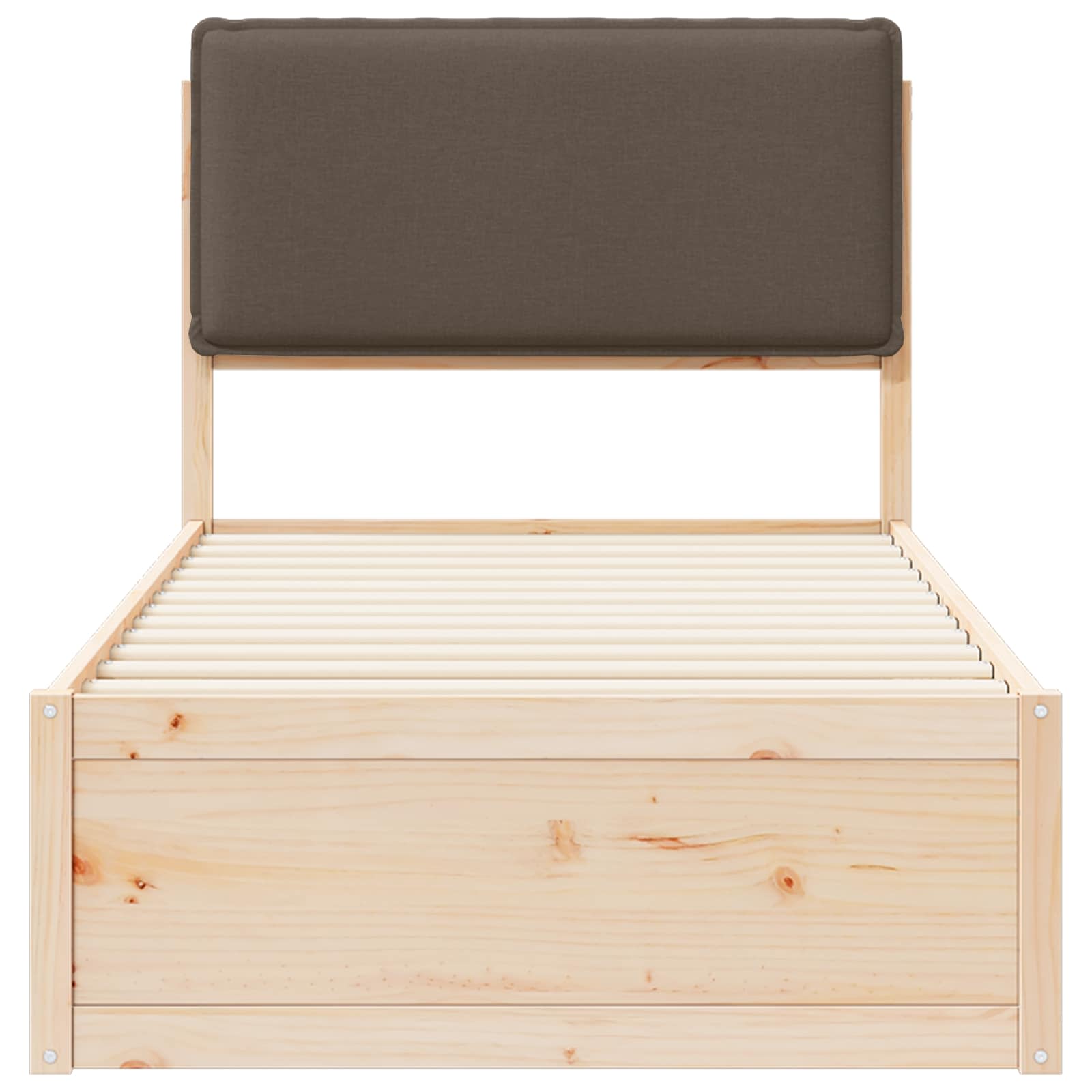 Voodiraam Pehme Peatoega Pruunikashall 100 x 200 cm Tahke mänd 5 Kõik vajalik sinu aeda ja koju! Voodiraam Pehme Peatoega Pruunikashall 100 x 200 cm Tahke mänd - Image 5