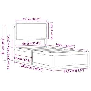 Rám postele s čalouněným čelem s čelo Taupe 90 x 200 cm - obrázek 11