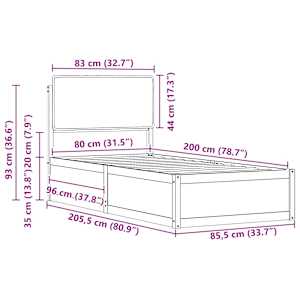 Rám postele s čalouněným čelem s čelo Taupe 80 x 200 cm - obrázek 11