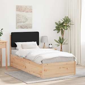 Posteljni okvir z oblazinjenim vzglavjem Črna 100 x 200 cm