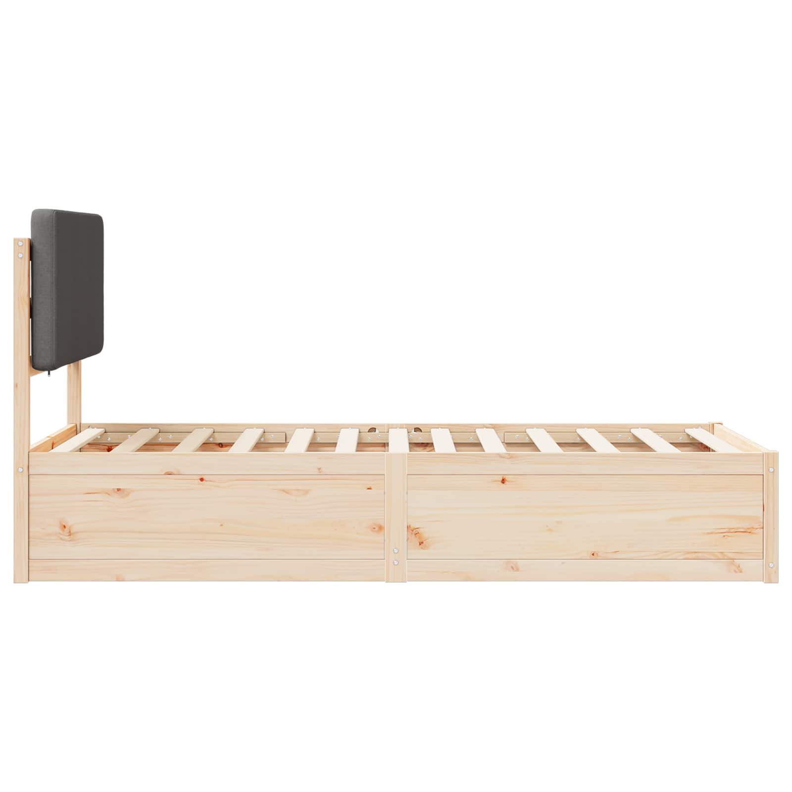 Voodiraam Pehme Peatoega peaga Tumehall 90 x 200 cm Tahke mänd 6 Kõik vajalik sinu aeda ja koju! Voodiraam Pehme Peatoega peaga Tumehall 90 x 200 cm Tahke mänd - Image 6