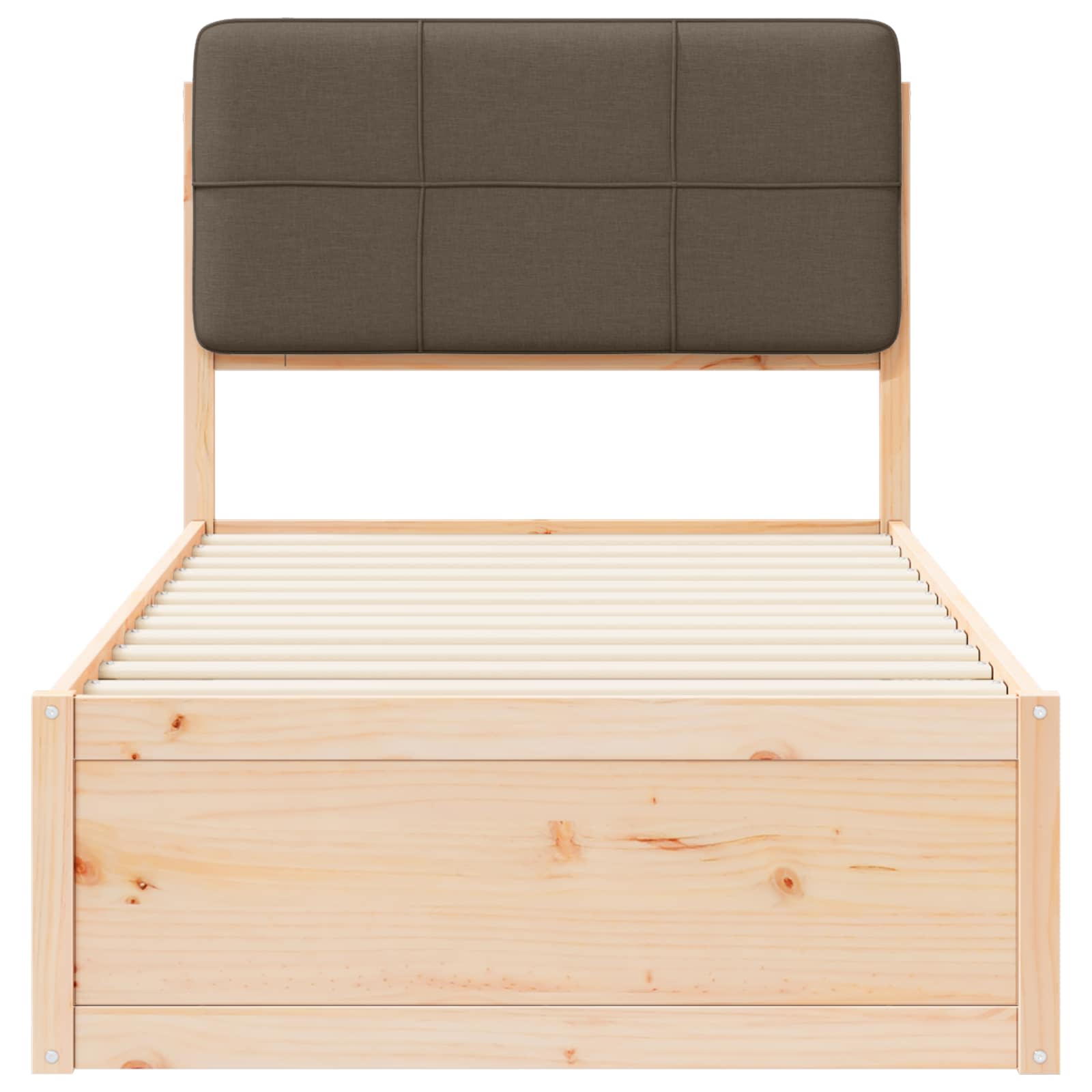 Voodiraam Pehme Peatoega Pruunikashall 80 x 200 cm Tahke mänd 5 Kõik vajalik sinu aeda ja koju! Voodiraam Pehme Peatoega Pruunikashall 80 x 200 cm Tahke mänd - Image 5