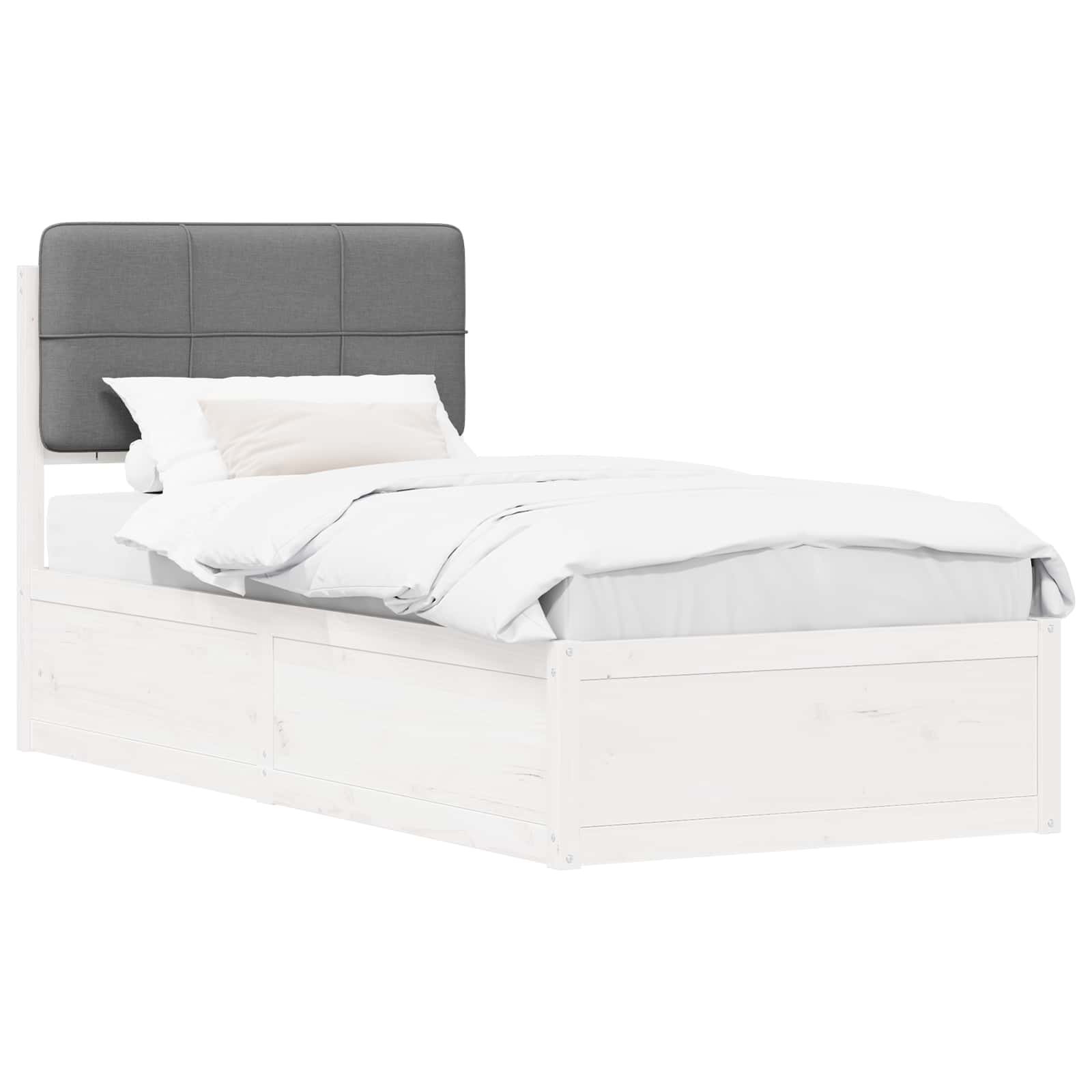 vidaXL Bedframe met Gevoerd Hoofdgedeelte Lichtgrijs 80 x 200 cm, foto 3