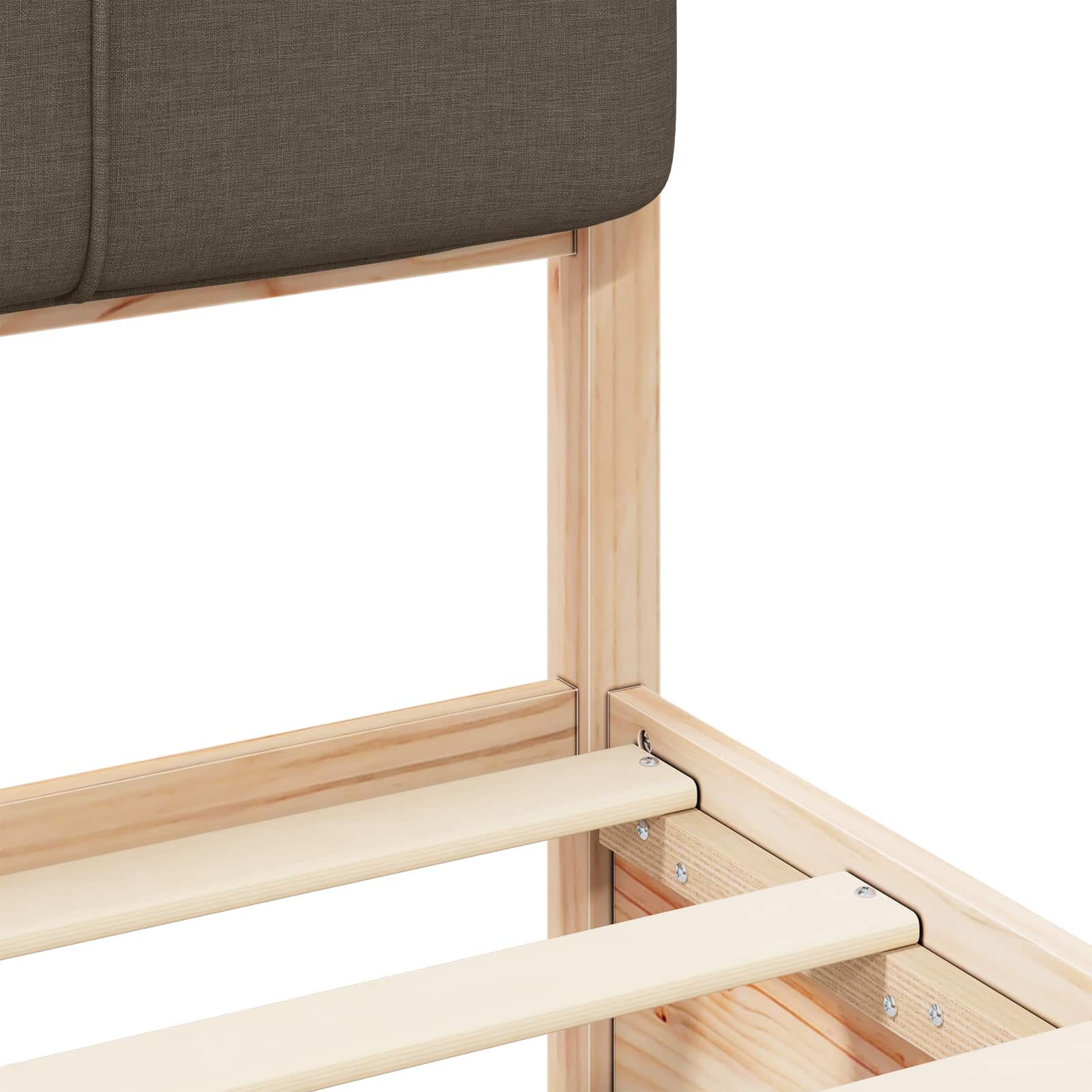 Voodiraam Pehme Peatoega Pruunikashall 75 x 190 cm Tahke mänd 8 Kõik vajalik sinu aeda ja koju! Voodiraam Pehme Peatoega Pruunikashall 75 x 190 cm Tahke mänd - Image 8