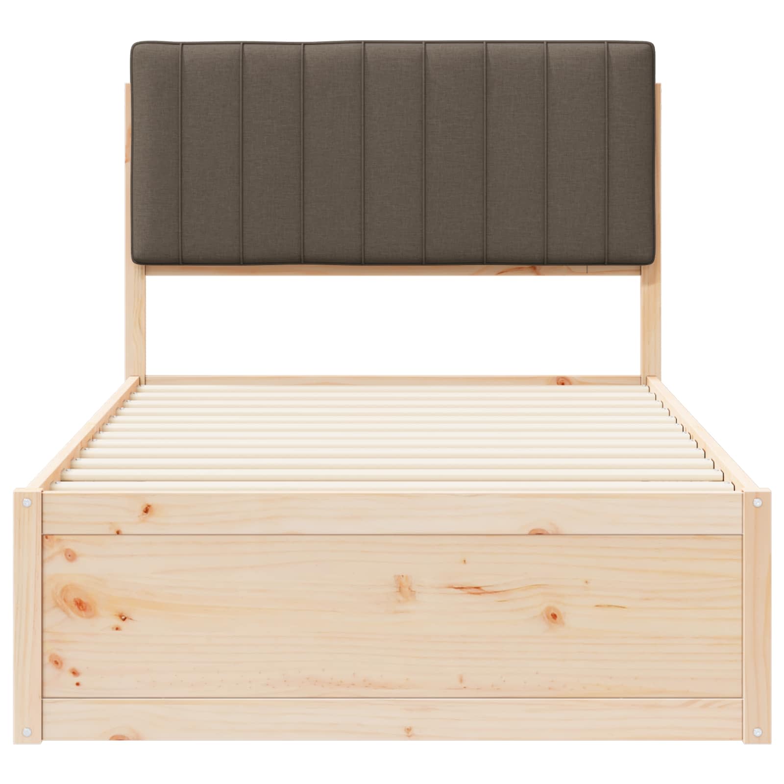 Voodiraam Pehme Peatoega Pruunikashall 100 x 200 cm Tahke mänd 5 Kõik vajalik sinu aeda ja koju! Voodiraam Pehme Peatoega Pruunikashall 100 x 200 cm Tahke mänd - Image 5