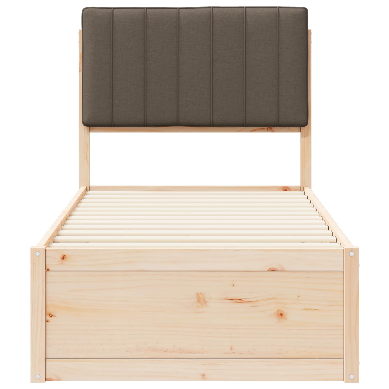 Voodiraam Pehme Peatoega Pruunikashall 80 x 200 cm Tahke mänd 5 Kõik vajalik sinu aeda ja koju! Voodiraam Pehme Peatoega Pruunikashall 80 x 200 cm Tahke mänd - Image 5