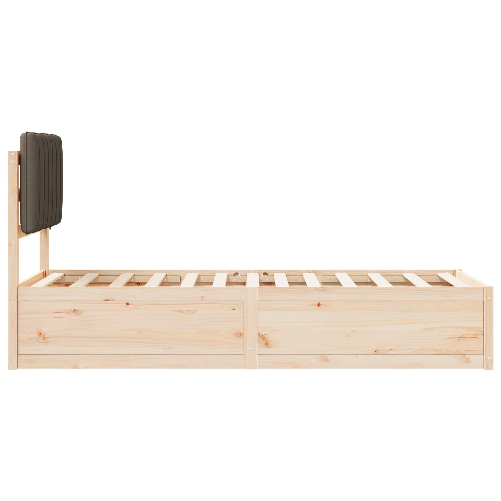 Voodiraam Pehme Peatoega Pruunikashall 80 x 200 cm Tahke mänd 6 Kõik vajalik sinu aeda ja koju! Voodiraam Pehme Peatoega Pruunikashall 80 x 200 cm Tahke mänd - Image 6