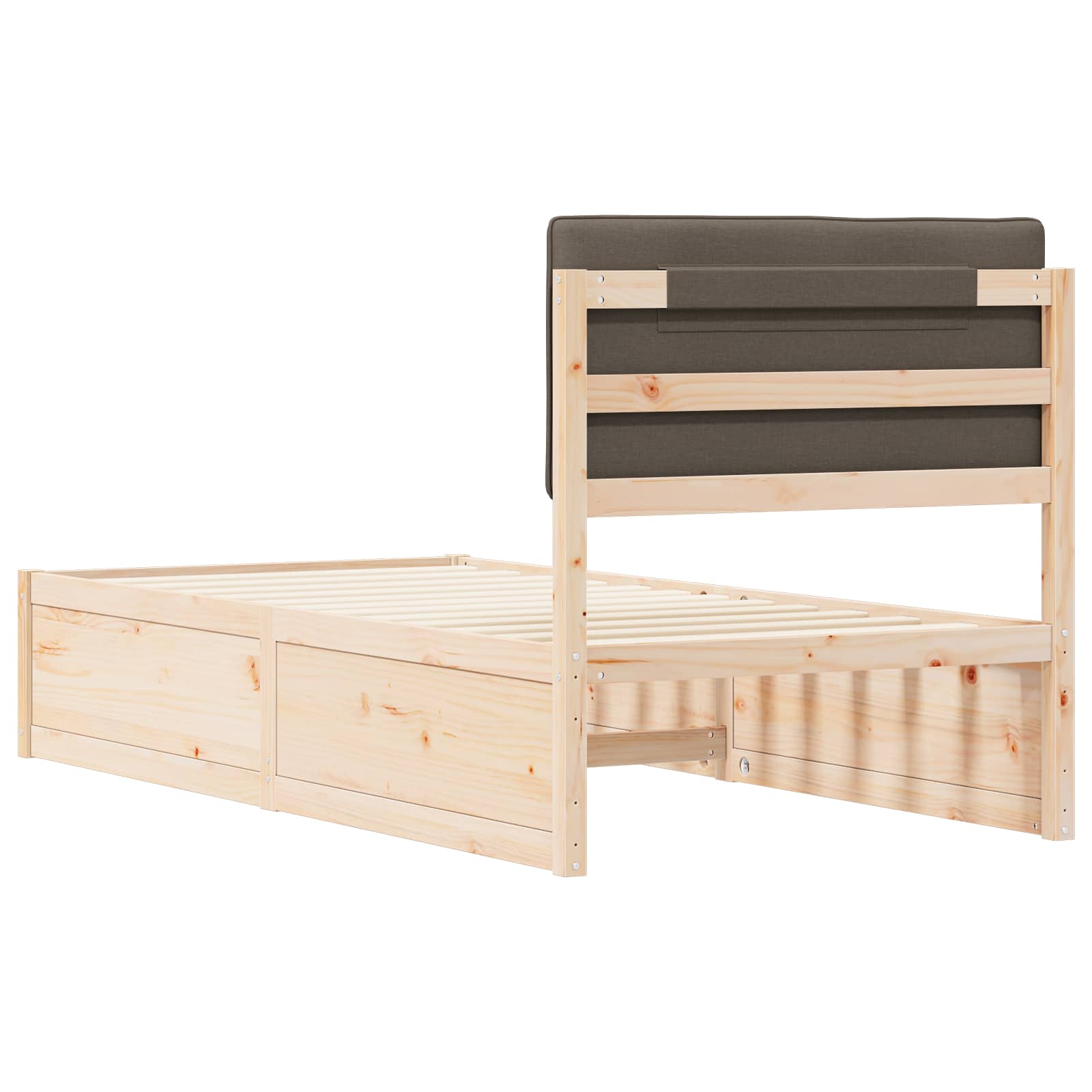 Voodiraam Pehme Peatoega Pruunikashall 90 x 190 cm Tahke mänd 7 Kõik vajalik sinu aeda ja koju! Voodiraam Pehme Peatoega Pruunikashall 90 x 190 cm Tahke mänd - Image 7