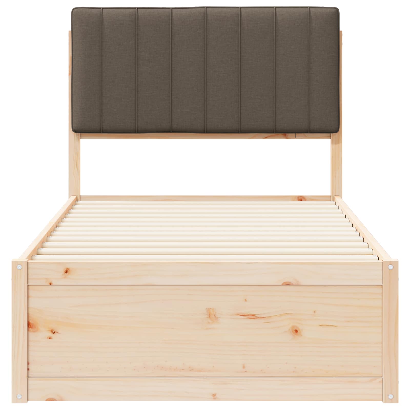 Voodiraam Pehme Peatoega Pruunikashall 90 x 190 cm Tahke mänd 5 Kõik vajalik sinu aeda ja koju! Voodiraam Pehme Peatoega Pruunikashall 90 x 190 cm Tahke mänd - Image 5