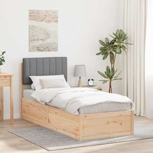 Rám postele s čalouněným čelem s čelo Světle šedá 75 x 190 cm - obrázek 1