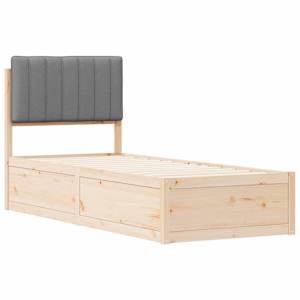 Rám postele s čalouněným čelem s čelo Světle šedá 75 x 190 cm - obrázek 4