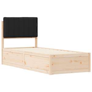 Rám postele s čalouněným čelem s čelo Černá 75 x 190 cm - obrázek 4