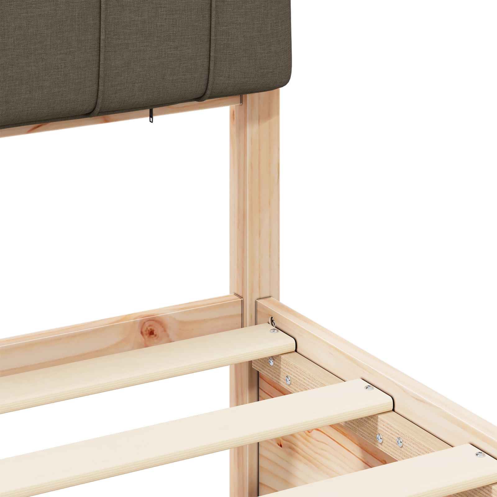 Voodiraam Pehme Peatoega Pruunikashall 75 x 190 cm Tahke mänd 8 Kõik vajalik sinu aeda ja koju! Voodiraam Pehme Peatoega Pruunikashall 75 x 190 cm Tahke mänd - Image 8