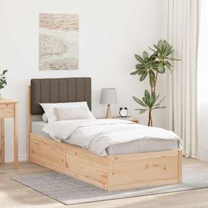 Rám postele s čalouněným čelem s čelo Taupe 75 x 190 cm - obrázek 1