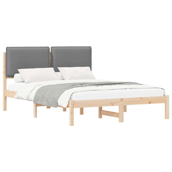 vidaXL Voodiraam Pehme Peatoega Pruun ja Heledat Hall 120 x 200 cm