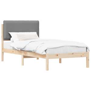 Rám postele s čalouněným čelem s čelo Světle šedá 100 x 200 cm - obrázek 2