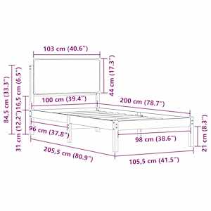 Rám postele s čalouněným čelem s čelo Černá 100 x 200 cm - obrázek 11