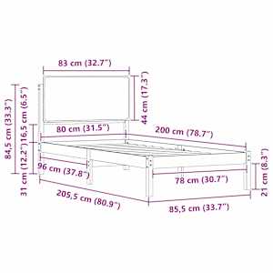 Rám postele s čalouněným čelem s čelo Tmavě šedá 80 x 200 cm - obrázek 11
