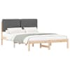 vidaXL Voodiraam Pehme Peatoega peaga Tumehall 150 x 200 cm Tahke m&auml;nd