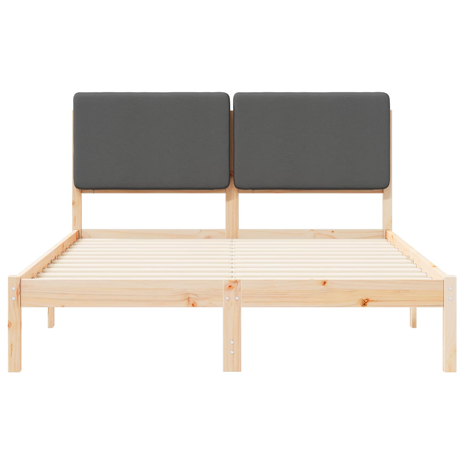 Voodiraam Pehme Peatoega peaga Tumehall 150 x 200 cm Tahke mänd - Image 5