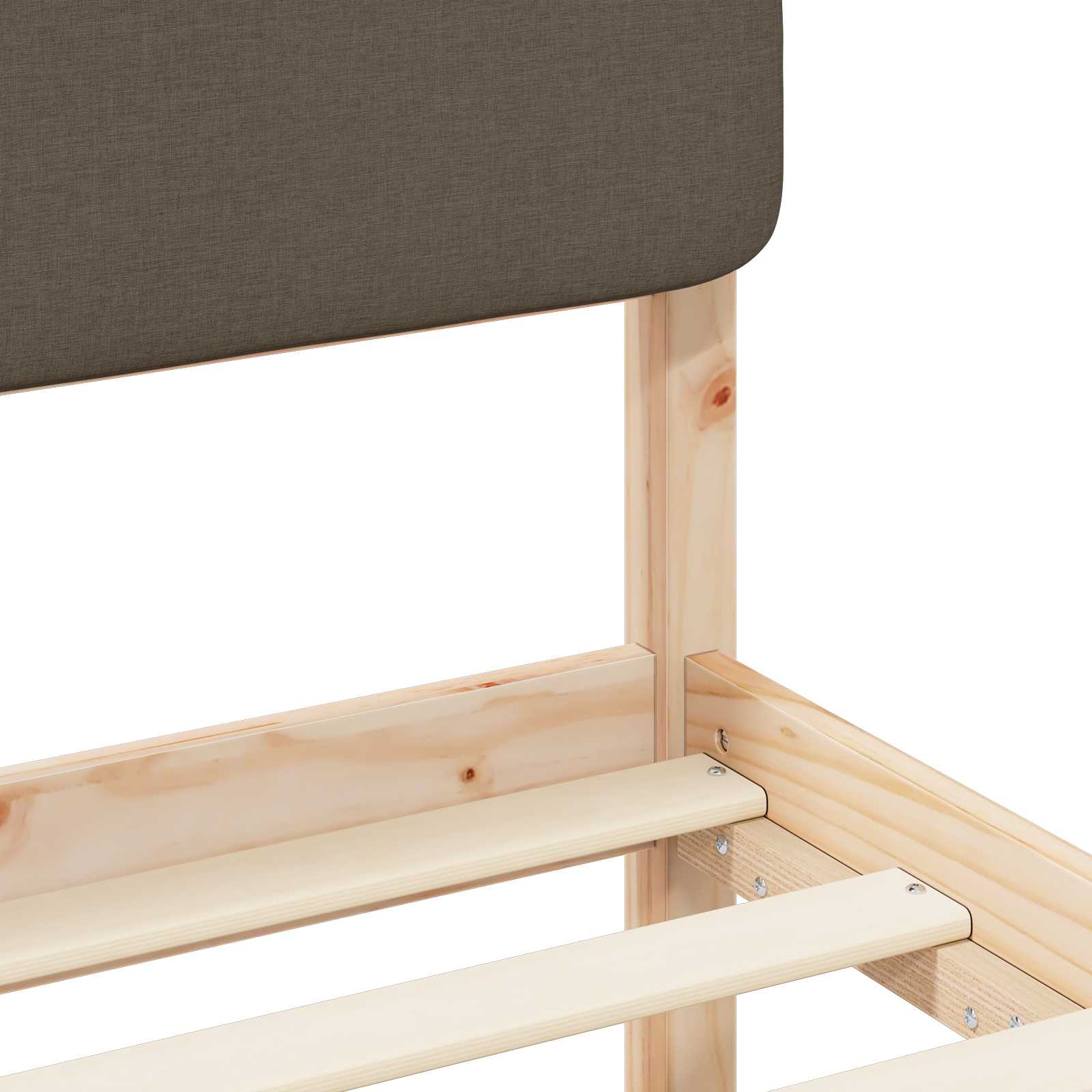 Voodiraam Pehme Peatoega Pruunikashall 150 x 200 cm Tahke mänd - Image 8