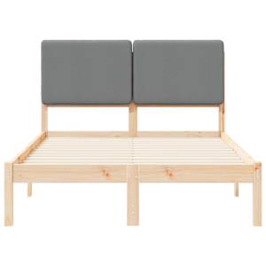 Rám postele s čalouněným čelem s čelo Světle šedá 135 x 190 cm - obrázek 5