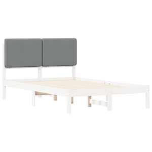 Rám postele s čalouněným čelem s čelo Světle šedá 135 x 190 cm - obrázek 4