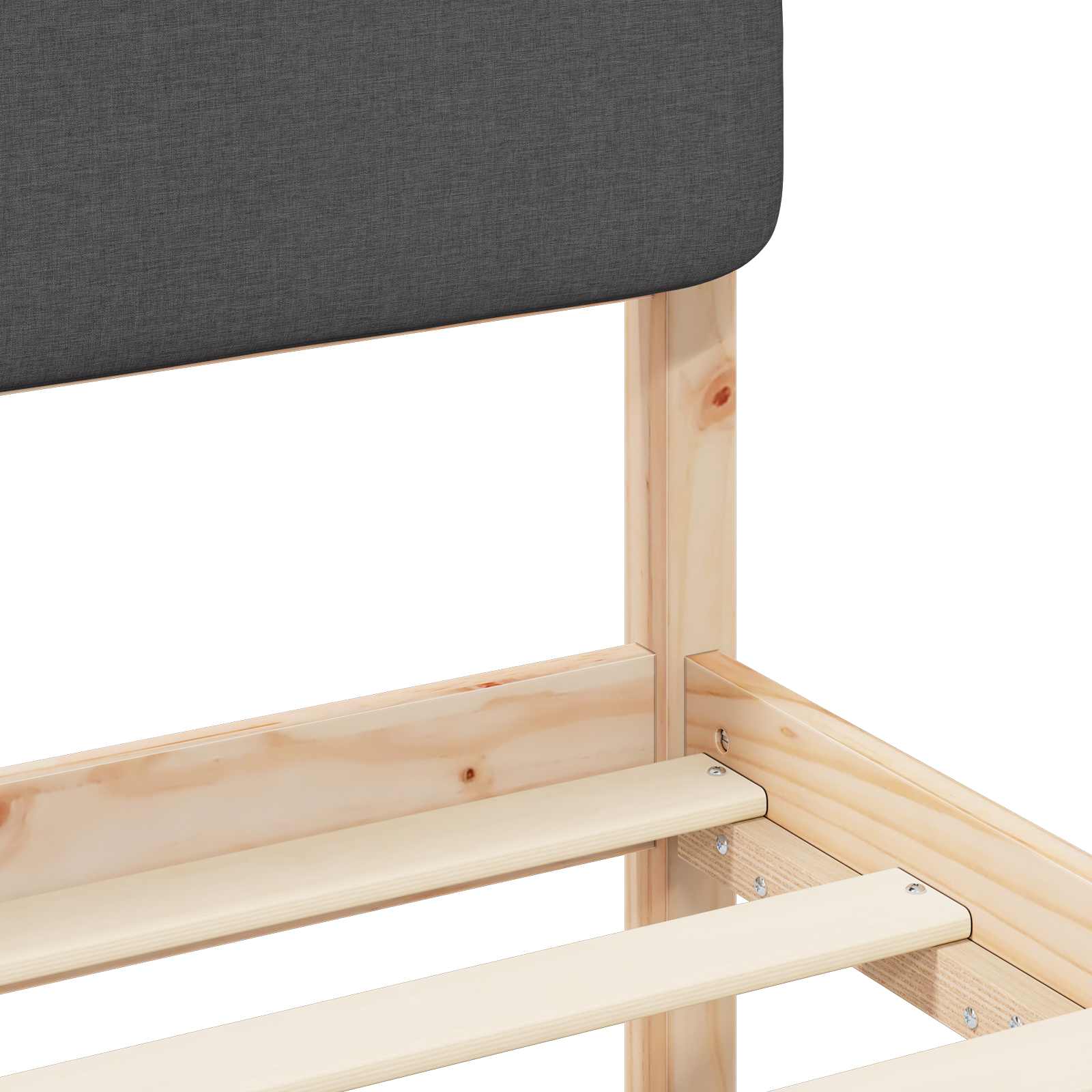 Voodiraam Pehme Peatoega peaga Tumehall 100 x 200 cm Tahke mänd - Image 8