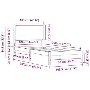 Rám postele s čalouněným čelem s čelo Světle šedá 100 x 200 cm - obrázek 11