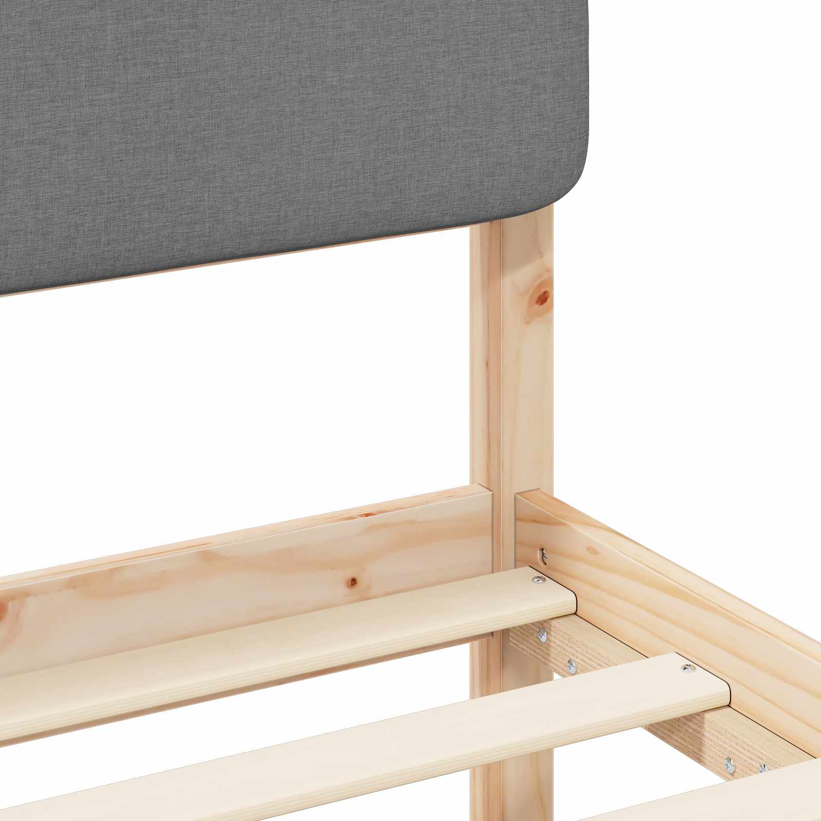 Voodiraam Pehme Peatoega peaga Helehall 80 x 200 cm Tahke mänd - Image 8