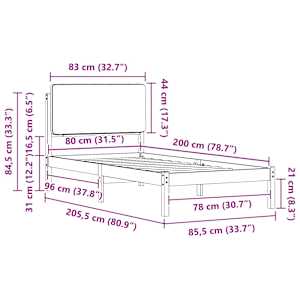 Rám postele s čalouněným čelem s čelo Tmavě šedá 80 x 200 cm - obrázek 11