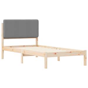 Rám postele s čalouněným čelem s čelo Světle šedá 90 x 190 cm - obrázek 4