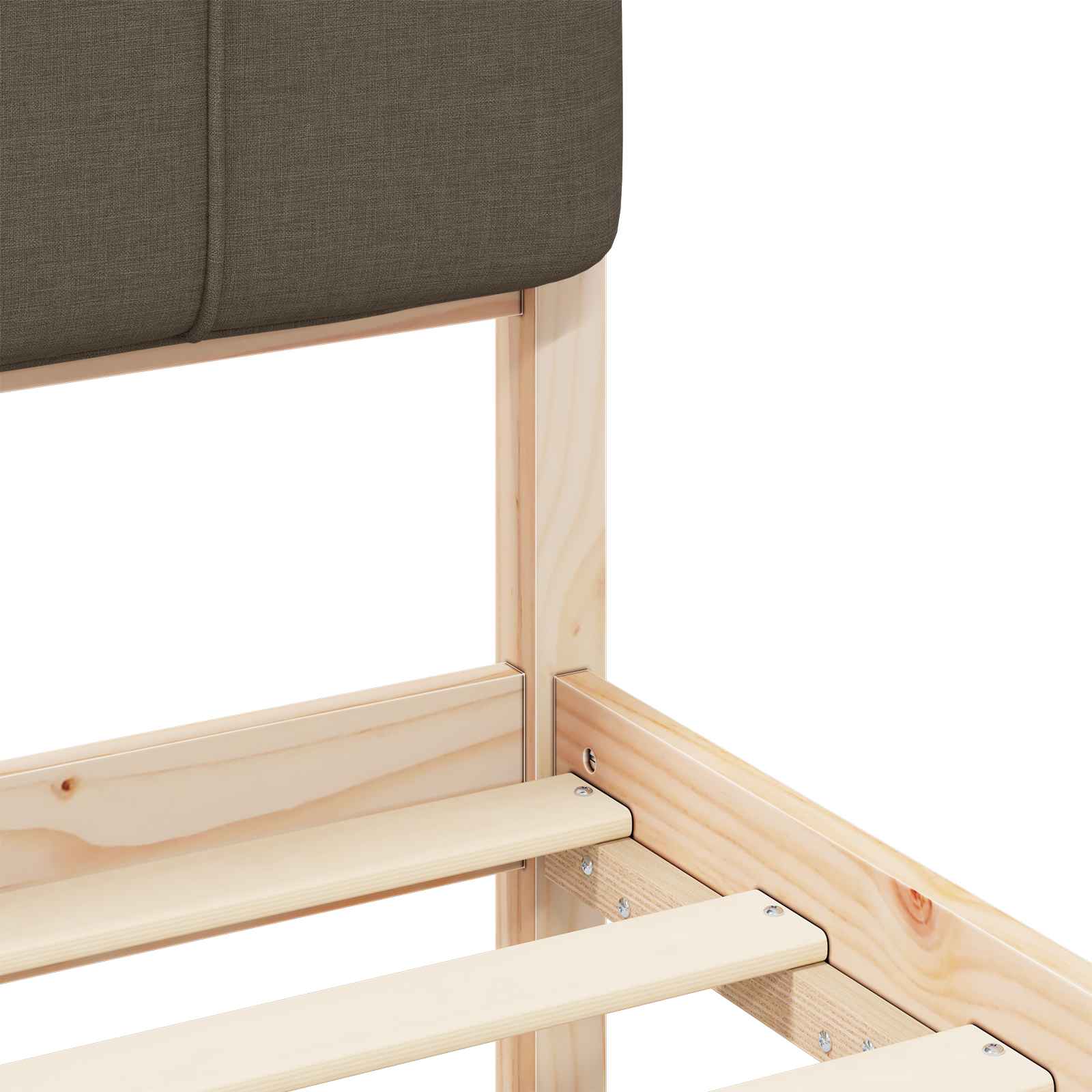 Voodiraam Pehme Peatoega Pruunikashall 140 x 190 cm Tahke mänd - Image 8