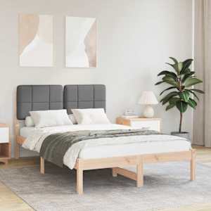 Posteljni okvir z oblazinjenim vzglavjem z vzglavjem Temno siva