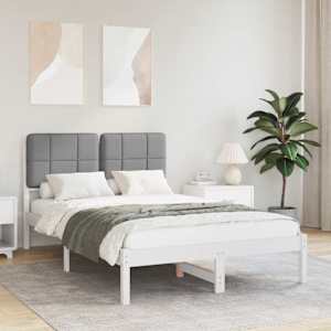 Rám postele s čalouněným čelem s čelo Světle šedá 120 x 190 cm - obrázek 1