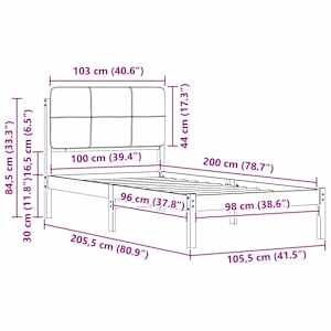 Rám postele s čalouněným čelem s čelo Světle šedá 100 x 200 cm - obrázek 11