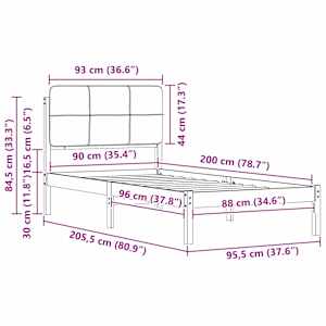 Rám postele s čalouněným čelem s čelo Černá 90 x 200 cm - obrázek 11