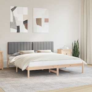 Rám postele s čalouněným čelem Světle šedá 180 x 200 cm - obrázek 1