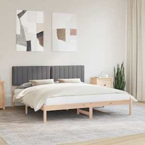 Rám postele s čalouněným čelem Tmavě šedá 180 x 200 cm - obrázek 1