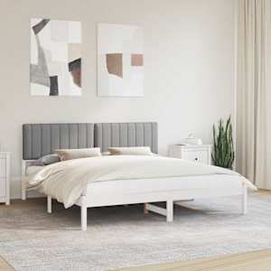 Rám postele s čalouněným čelem Světle šedá 180 x 200 cm - obrázek 1