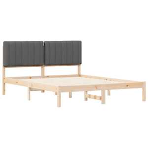 Rám postele s čalouněným čelem Tmavě šedá 160 x 200 cm - obrázek 3