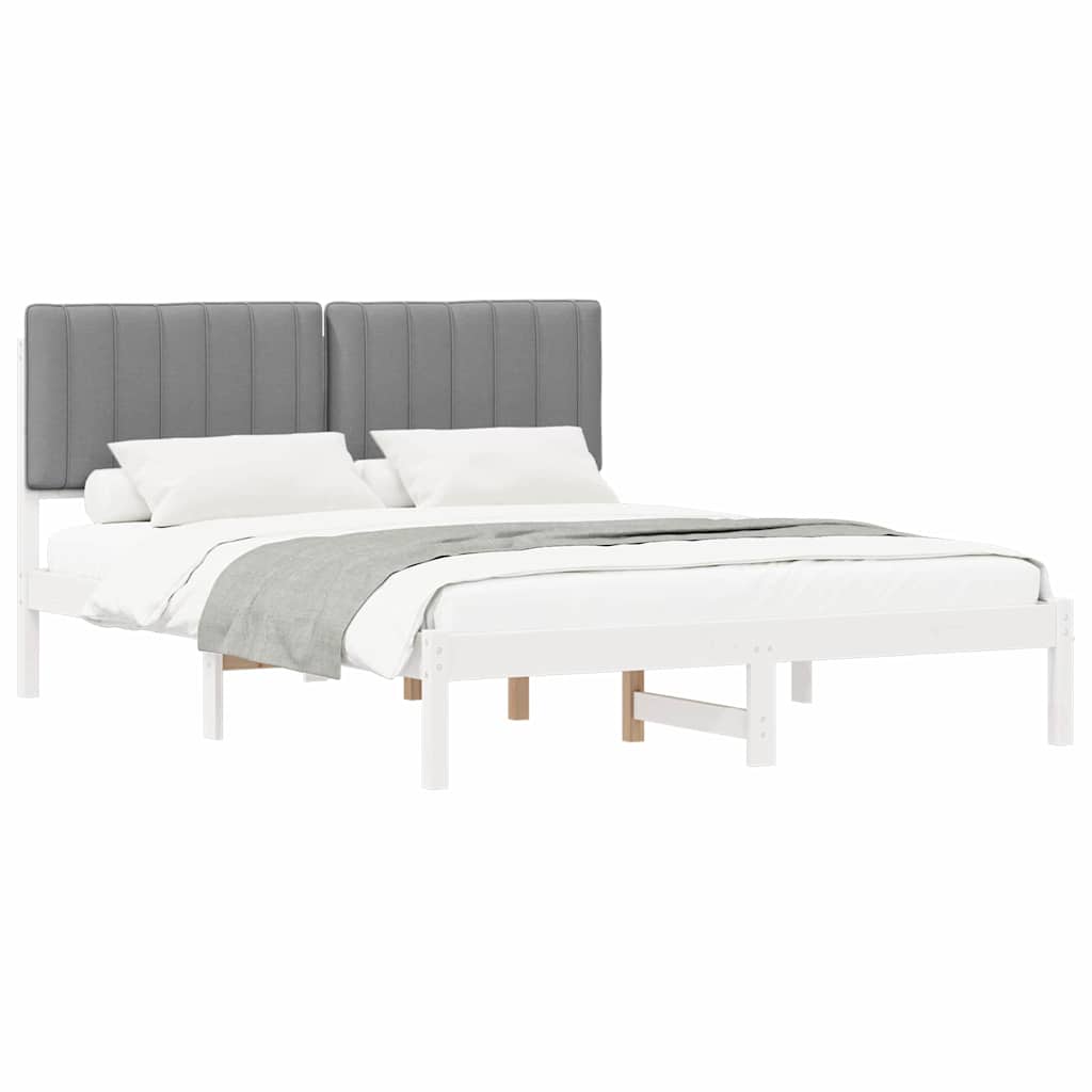 vidaXL Bedframe met Gevoerd Hoofdgedeelte Lichtgrijs 160 x 200 cm, foto 3