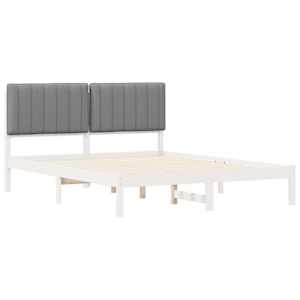 Rám postele s čalouněným čelem Světle šedá 150 x 200 cm - obrázek 4