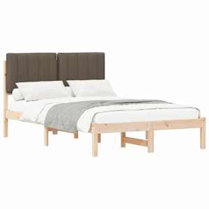 vidaXL Voodiraam Pehme Peatoega Looduslik ja Taupe 120 x 200 cm